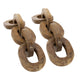 Intertwined Wood Chain Decor Sculpture Set of 2 | Natural Brown Teak Root