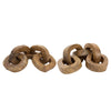 Intertwined Wood Chain Decor Sculpture Set of 2 | Natural Brown Teak Root