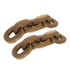 Intertwined Wood Chain Decor Sculpture Set of 2 | Natural Brown Teak Root