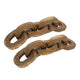 Intertwined Wood Chain Decor Sculpture Set of 2 | Natural Brown Teak Root