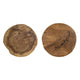 Wood Decorative Footed Trays Set of 2 | Sculpted Natural Brown Teak Root