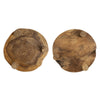 Wood Decorative Footed Trays Set of 2 | Sculpted Natural Brown Teak Root