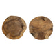 Wood Decorative Footed Trays Set of 2 | Sculpted Natural Brown Teak Root