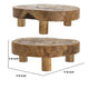 Wood Decorative Footed Trays Set of 2 | Sculpted Natural Brown Teak Root
