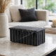 Decorative Storage Box with Lid | 7" Fluted Carvings | Black Marble