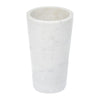 2 in 1 Tapered Candle Holder Flower Vase | 7" Modern White Marble