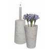 2 in 1 Tapered Candle Holder Flower Vase | 7" Modern White Marble