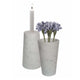 2 in 1 Tapered Candle Holder Flower Vase | 7" Modern White Marble