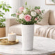 2 in 1 Tapered Candle Holder Flower Vase | 7" Modern White Marble