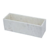 Decorative Tray with Tall Raised Edges | 15" Rectangular White Marble