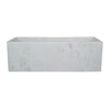 Decorative Tray with Tall Raised Edges | 15" Rectangular White Marble