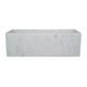 Decorative Tray with Tall Raised Edges | 15" Rectangular White Marble