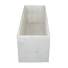 Decorative Tray with Tall Raised Edges | 15" Rectangular White Marble