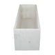 Decorative Tray with Tall Raised Edges | 15" Rectangular White Marble