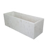 Decorative Tray with Tall Raised Edges | 15" Rectangular White Marble