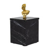 Jemi Decorative Jewellery Box | Gold Bust Accent | 8" Black Marble