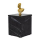 Jemi Decorative Jewellery Box | Gold Bust Accent | 8" Black Marble
