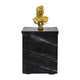 Jemi Decorative Jewellery Box | Gold Bust Accent | 8" Black Marble