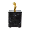 Jemi Decorative Jewellery Box | Gold Bust Accent | 8" Black Marble