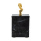 Jemi Decorative Jewellery Box | Gold Bust Accent | 8" Black Marble