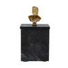 Jemi Decorative Jewellery Box | Gold Bust Accent | 8" Black Marble