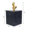 Jemi Decorative Jewellery Box | Gold Bust Accent | 8" Black Marble