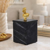 Jemi Decorative Jewellery Box | Gold Bust Accent | 8" Black Marble