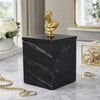 Jemi Decorative Jewellery Box | Gold Bust Accent | 8" Black Marble