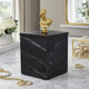 Jemi Decorative Jewellery Box | Gold Bust Accent | 8" Black Marble