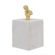 Jemi Decorative Jewellery Box | Gold Bust Accent | 8" White Marble