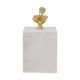Jemi Decorative Jewellery Box | Gold Bust Accent | 8" White Marble