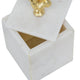 Jemi Decorative Jewellery Box | Gold Bust Accent | 8" White Marble