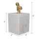 Jemi Decorative Jewellery Box | Gold Bust Accent | 8" White Marble