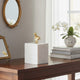 Jemi Decorative Jewellery Box | Gold Bust Accent | 8" White Marble