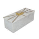 Decorative Storage Box with Gold Amethyst Handle | 8" White Marble