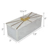 Decorative Storage Box with Gold Amethyst Handle | 8" White Marble