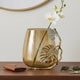 Azra Decorative Vase w Aluminum Leaf Handle | Gold-Silver Glass 11"