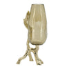 Dyna Decorative Vase w Branch Style Base | Aluminum | Gold Glass 18"