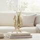 Dyna Decorative Vase w Branch Style Base | Aluminum | Gold Glass 18"