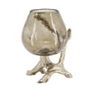 Dyna Decorative Candle Holder | Branch Style Base | Aluminum | Gold Glass 10"