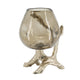 Dyna Decorative Candle Holder | Branch Style Base | Aluminum | Gold Glass 10"