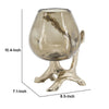 Dyna Decorative Candle Holder | Branch Style Base | Aluminum | Gold Glass 10"