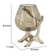 Dyna Decorative Candle Holder | Branch Style Base | Aluminum | Gold Glass 10"
