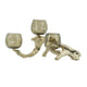 Dyna Votive w 3 Holders | Multiple Branches Accent Base | Gold Glass 16"