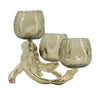 Dyna Votive w 3 Holders | Multiple Branches Accent Base | Gold Glass 16"