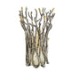 Akira Vase | Twig Inspired Frame | Aluminum-Glass | Silver-Gold | 14"