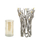 Akira Vase | Twig Inspired Frame | Aluminum-Glass | Silver-Gold | 14"
