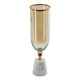 Kylie Decorative Vase w White Marble Base | Aluminum | Gold Glass 19"