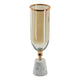 Kylie Decorative Vase w White Marble Base | Aluminum | Gold Glass 19"