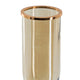 Kylie Decorative Vase w White Marble Base | Aluminum | Gold Glass 19"